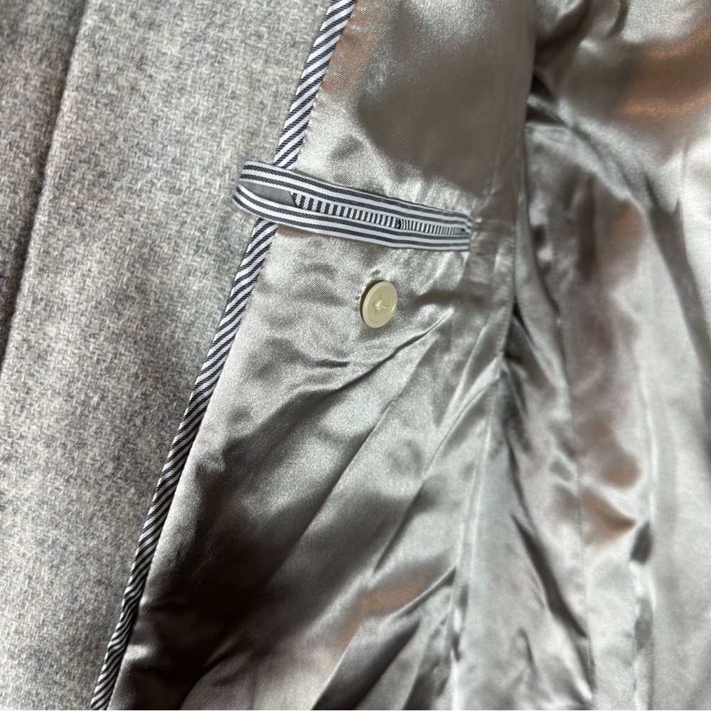 J.CREW Women's 6 Cocoon Light Grey Italian Wool Stadium Cloth Long Full Zip Coat - Picture 12 of 14